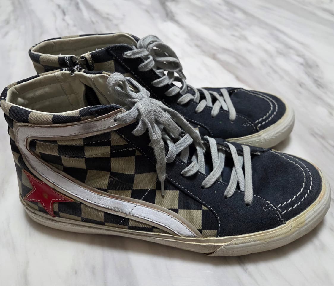 골든구스 슬라이드 체크 하이탑 스니커즈 상품이미지4