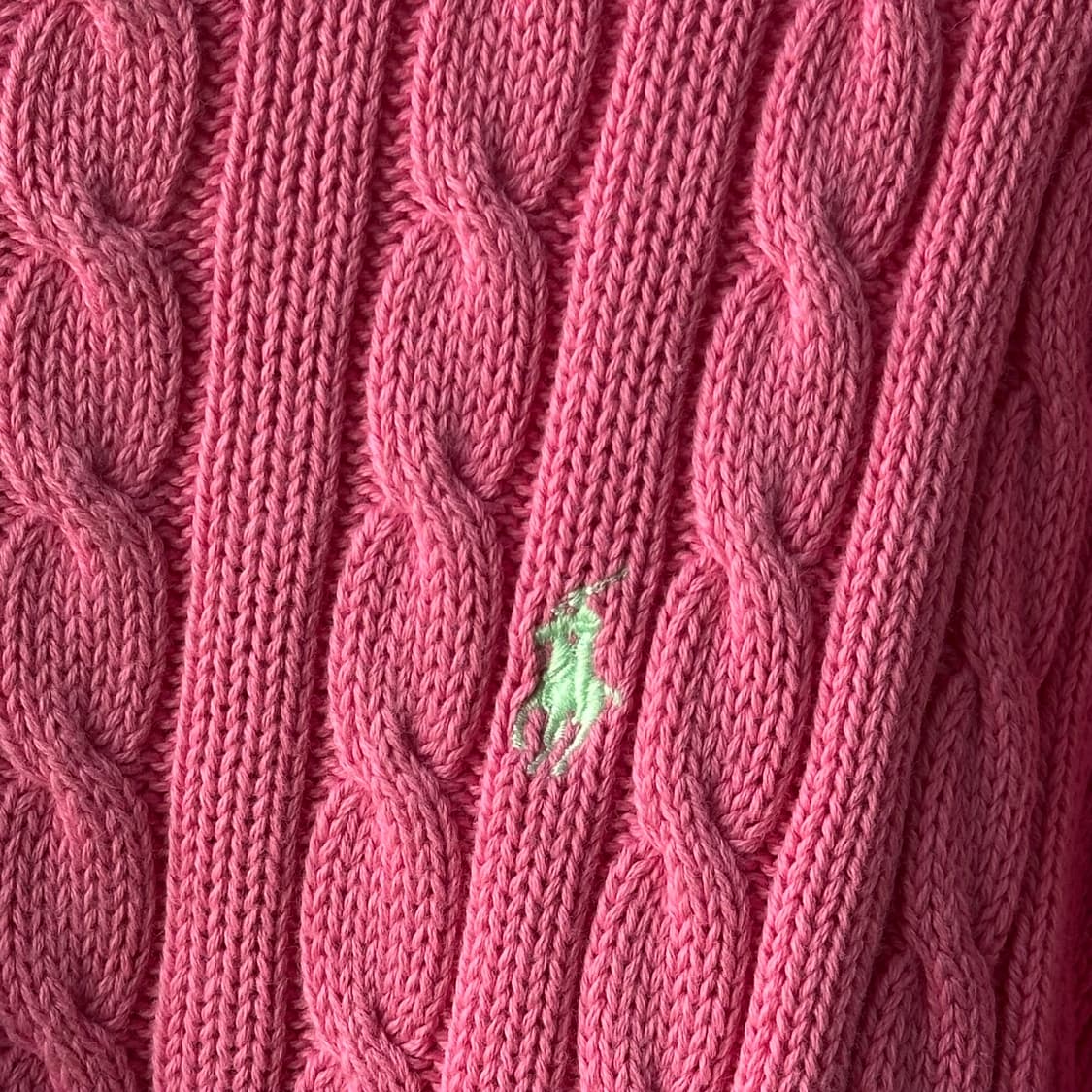 랄프로렌 스포츠 케이블 니트 코튼 스웨터 핑크 M 상품이미지5