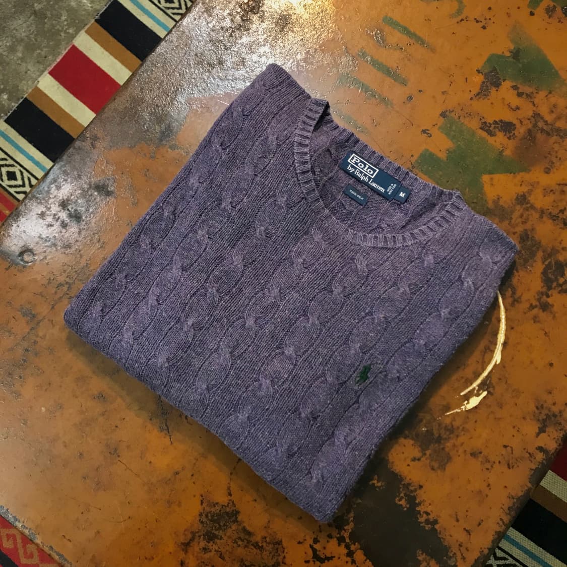 폴로랄프로렌 인디 퍼플 실크 케이블 니트 남성 105 110 상품이미지1