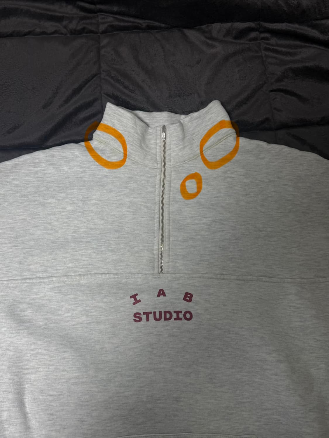 아이앱 스튜디오 하프 집업 오트밀 버건디 XL 상품이미지6