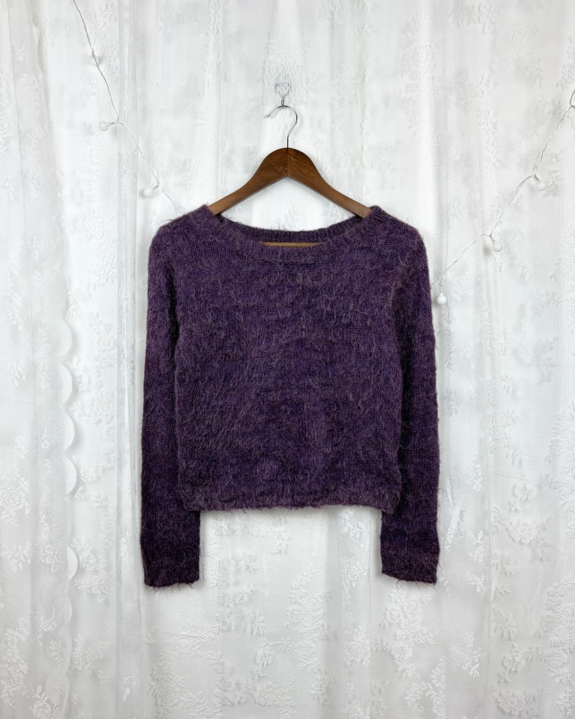 Rare City Purple Mohair Cropped Knit Top 상품이미지1