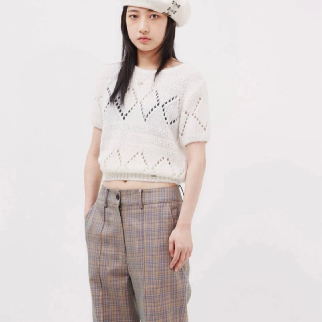 글로니 니트 반팔 탑 상품이미지4