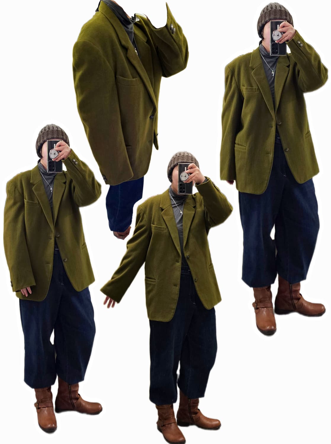 Ixi:z 익시즈 00's 올리브그린 울자켓 상품이미지2