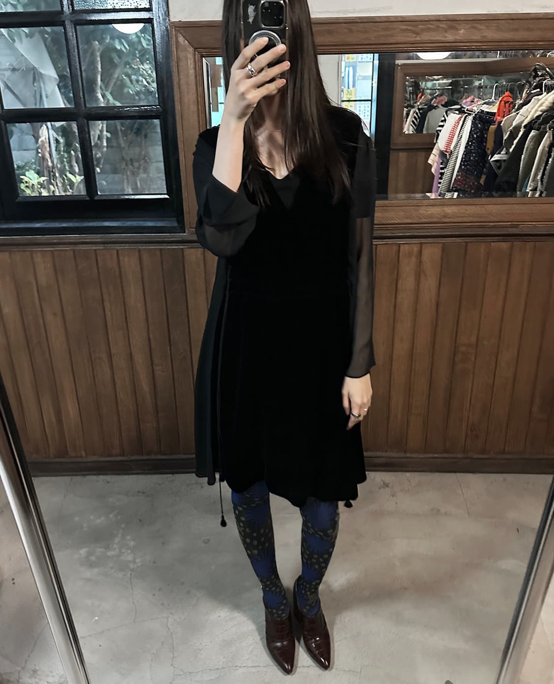 CHLOE velvet v-neck dress 상품이미지3