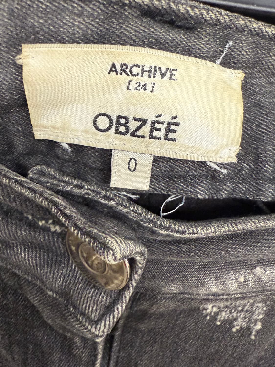 오브제 자수 장식 흑청 데님 XS 상품이미지3