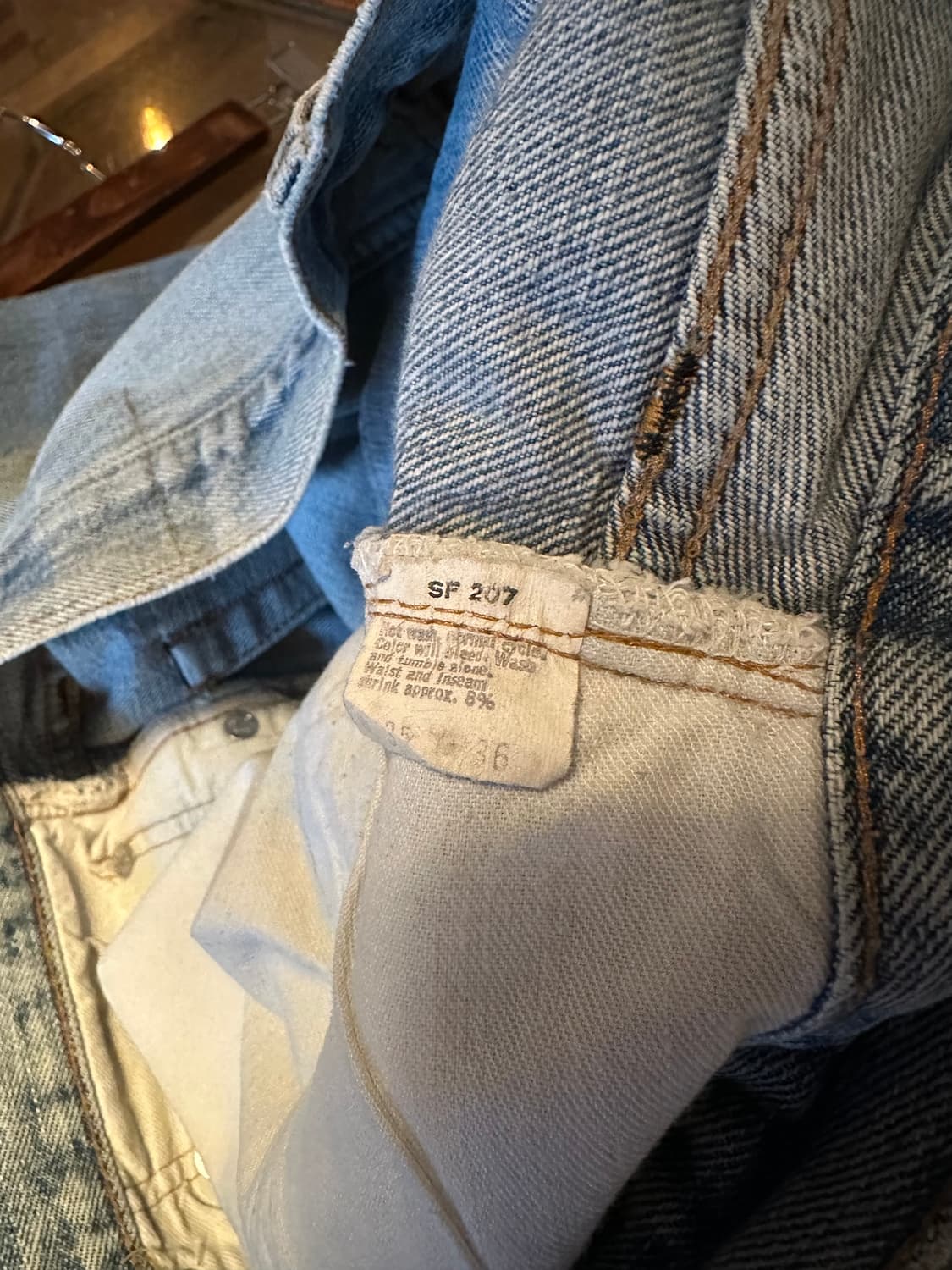 70s USA 빈티지 리바이스 501 66후기 셀비지 데님 팬츠 상품이미지8