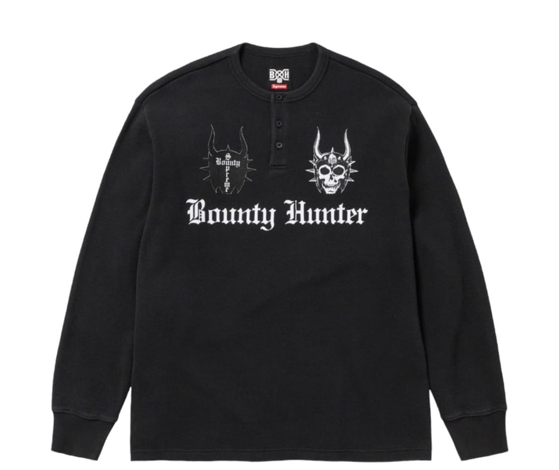 슈프림 x 바운티 헌터 써멀 헨리 롱슬리브 탑 블랙 - 23FW 상품이미지1