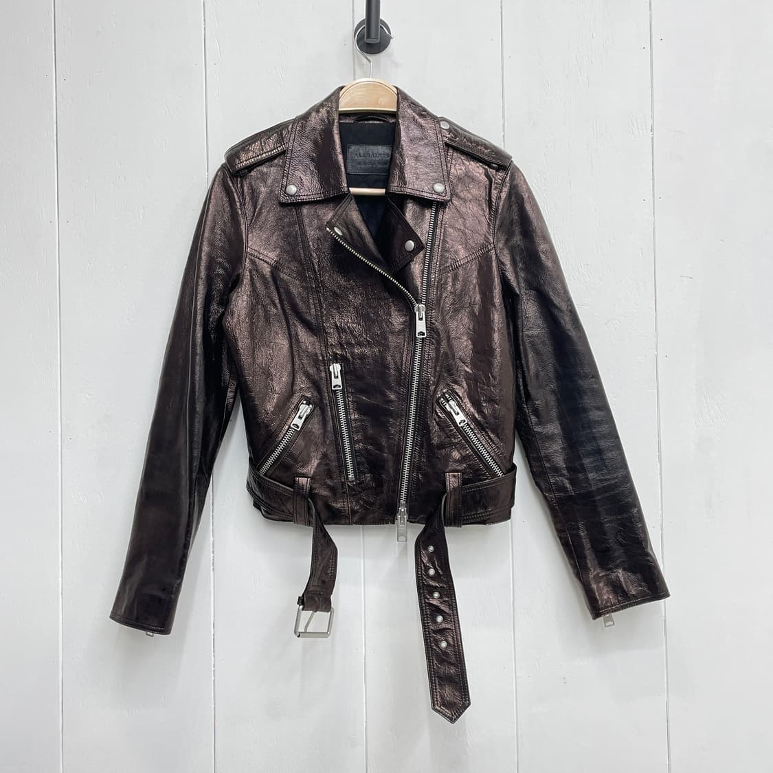 올세인츠 RIGBY PAYTON 바이커 자켓 브론즈 세미슬림핏 상품이미지7