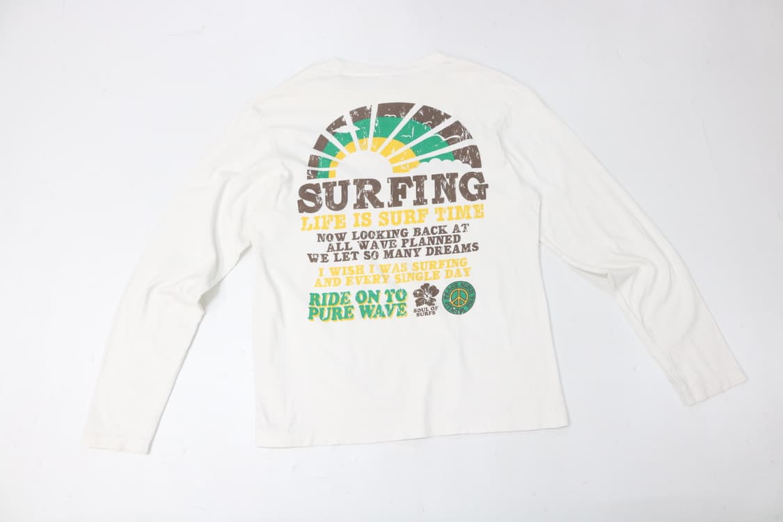 SOUL OF SURFS 빈티지 서핑 그래픽 롱슬리브 티셔츠 (XL) 상품이미지6
