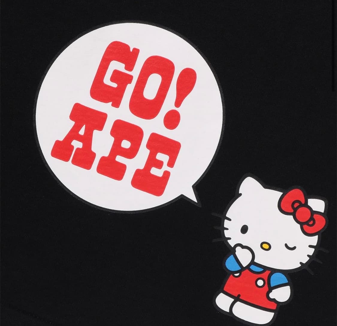 새거)BAPE 헬로키티 콜리지 티셔츠 반팔 베이프 미스치프 코이세이오 상품이미지4