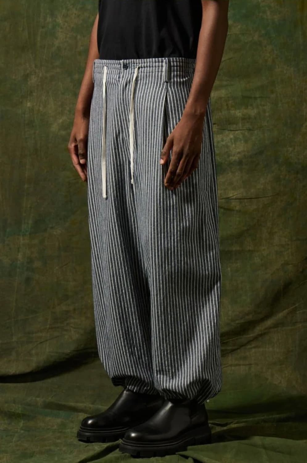 (82)헤드메이너 X 커스텀멜로우 인디고 스트라이프 주도 팬츠 상품이미지2