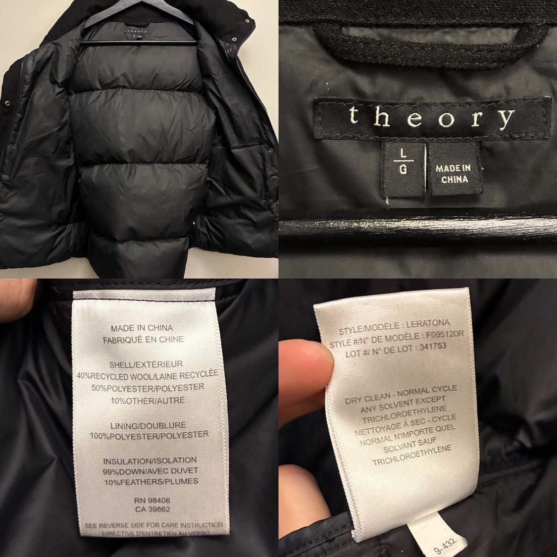 (L/우먼스)Theory 띠어리 울 다운 베스트 조끼 패딩베스트  상품이미지10