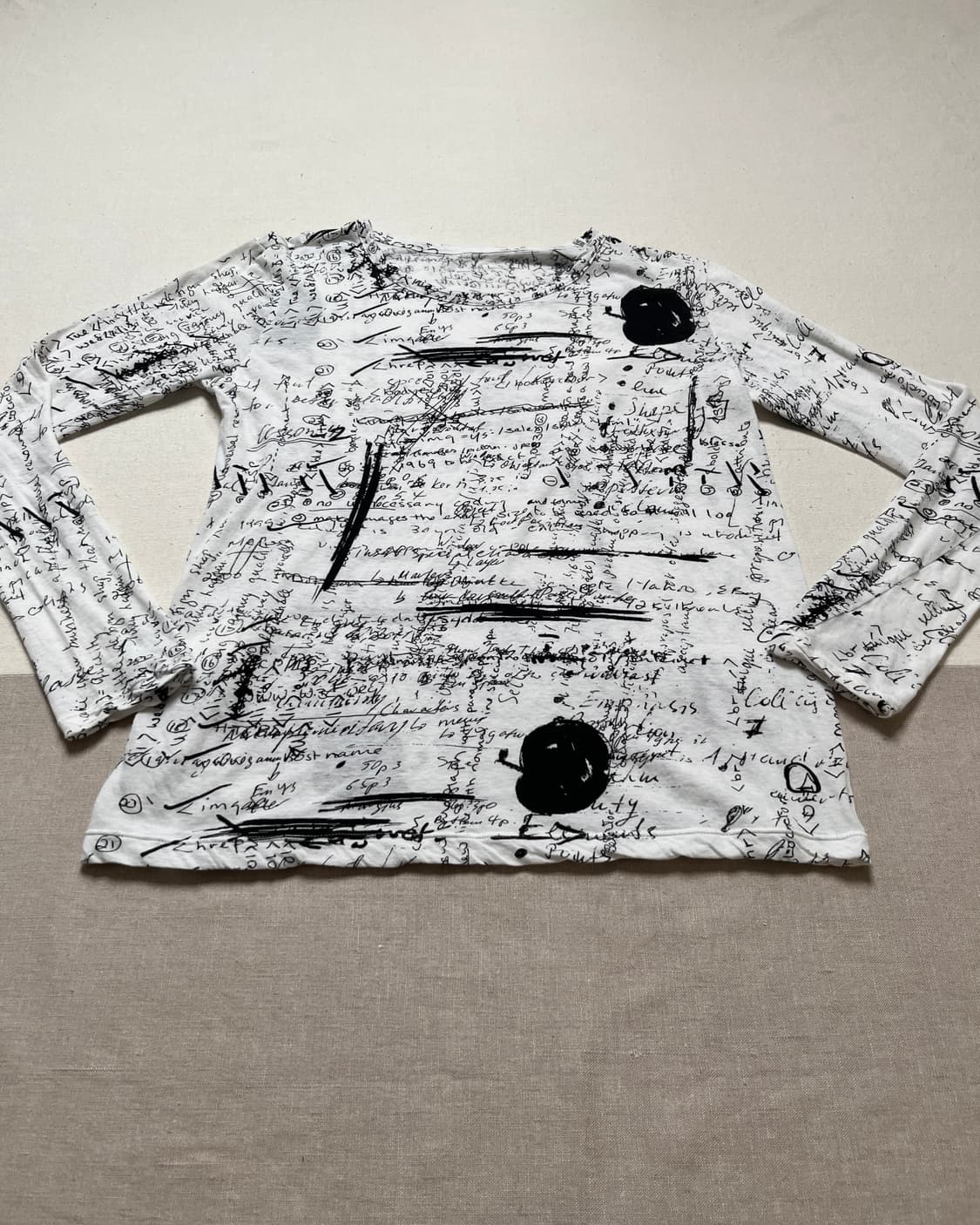 요지야마모토 드로잉 시스루 롱슬리브 티셔츠 yohji yamamoto  상품이미지3