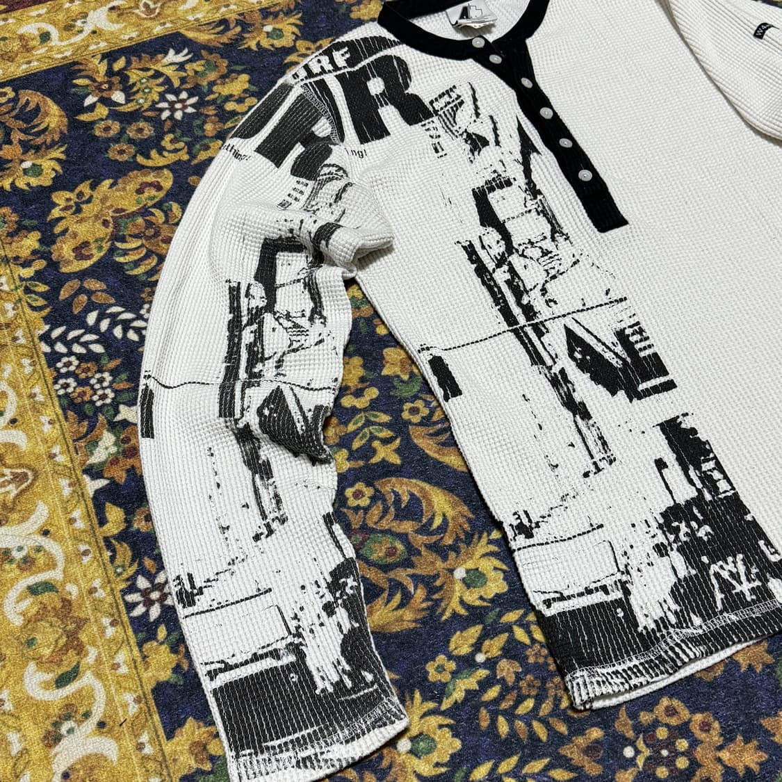 [재패니즈]WFour Y2K 헨리넥 와플 니트 슬리브 상품이미지3