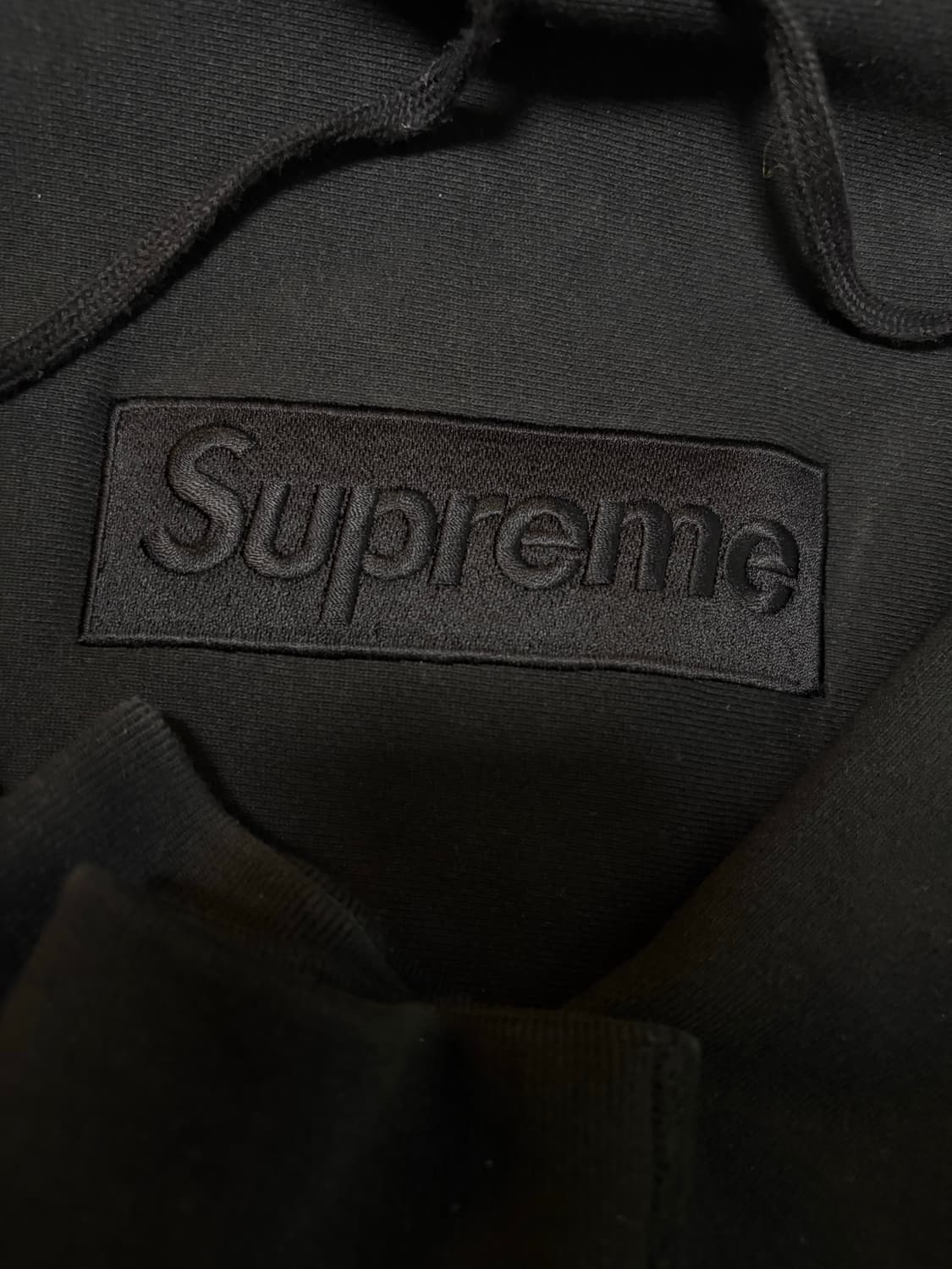 슈프림 박스자수로고 후드티 블랙 L 상품이미지3