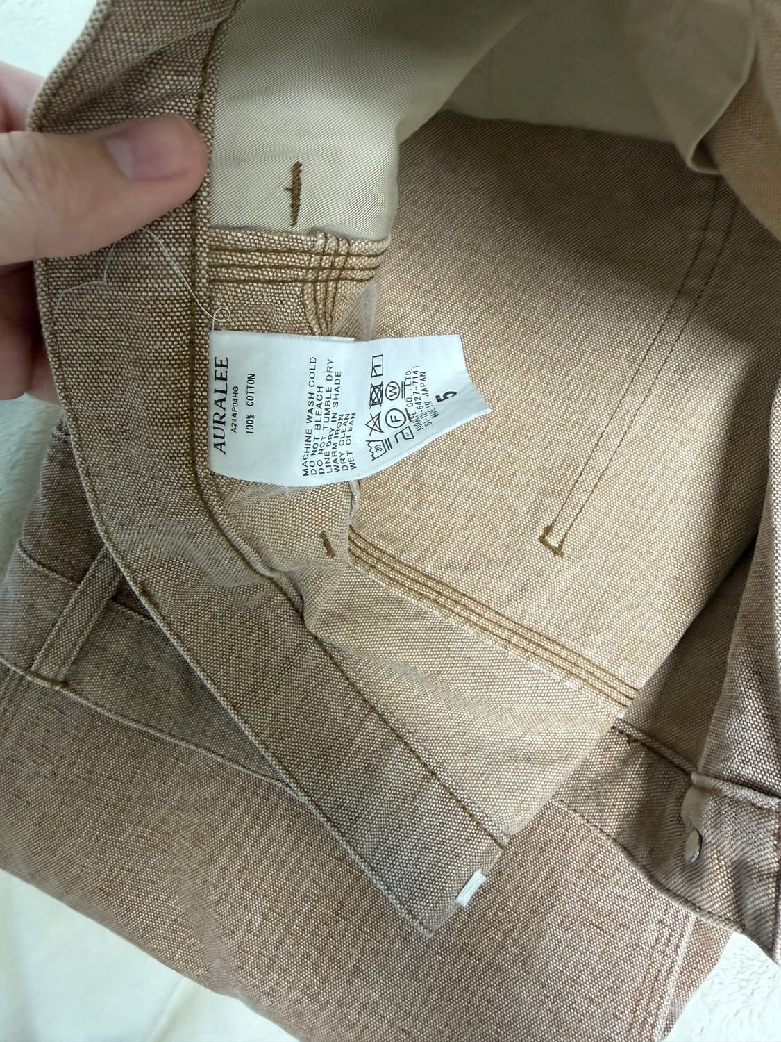 오라리 24aw 워시드 오가닉 캔버스 데님 5사이즈 상품이미지3