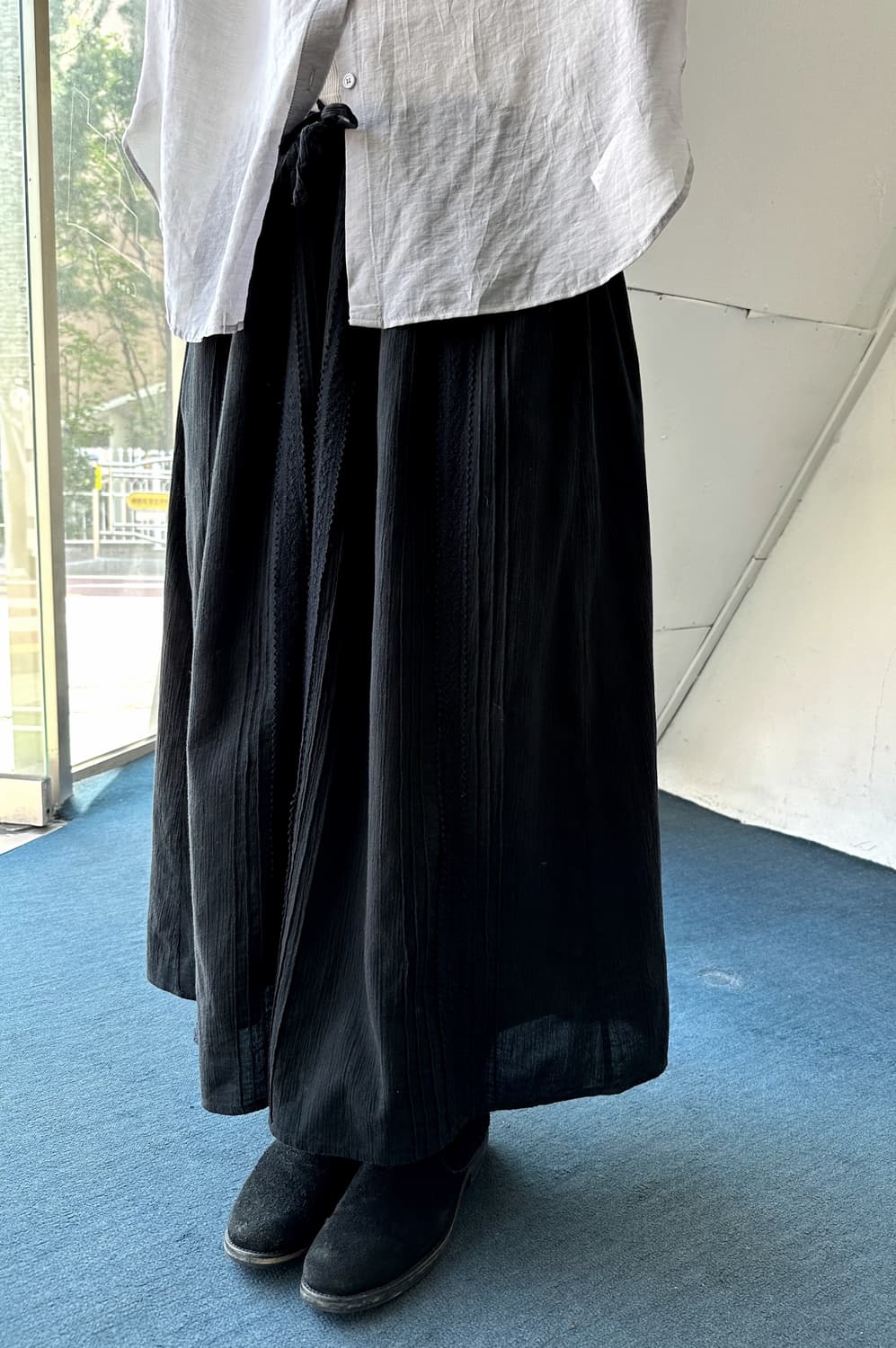 Natural cotton 3/4 panel gaucho pants 상품이미지8