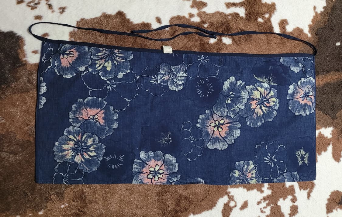 일본 빈티지 꽃무늬 나염 리버시블(양면)  앞치마 상품이미지1