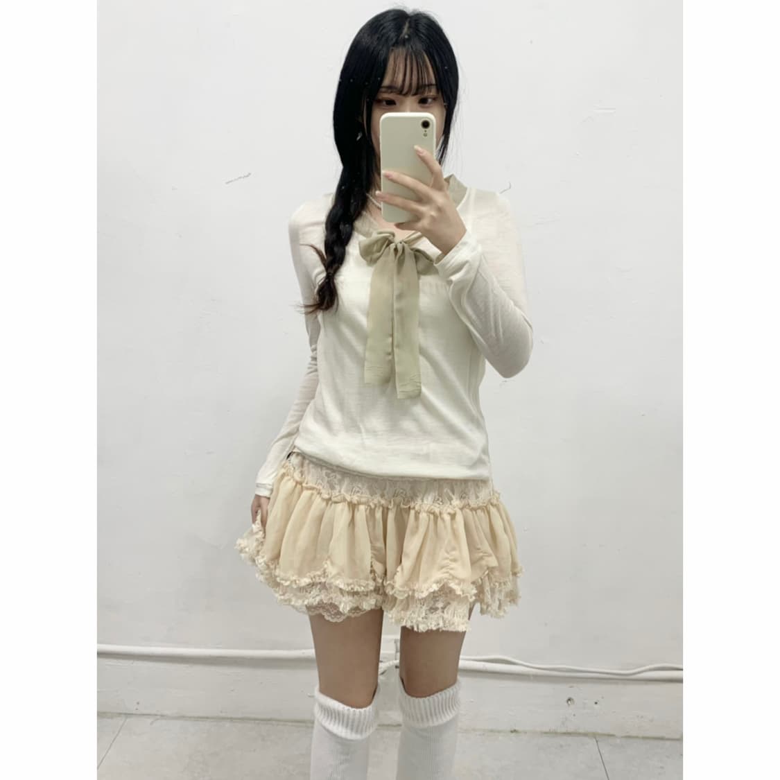 로걀 라떼갸루 리본 롱슬리브 상품이미지1