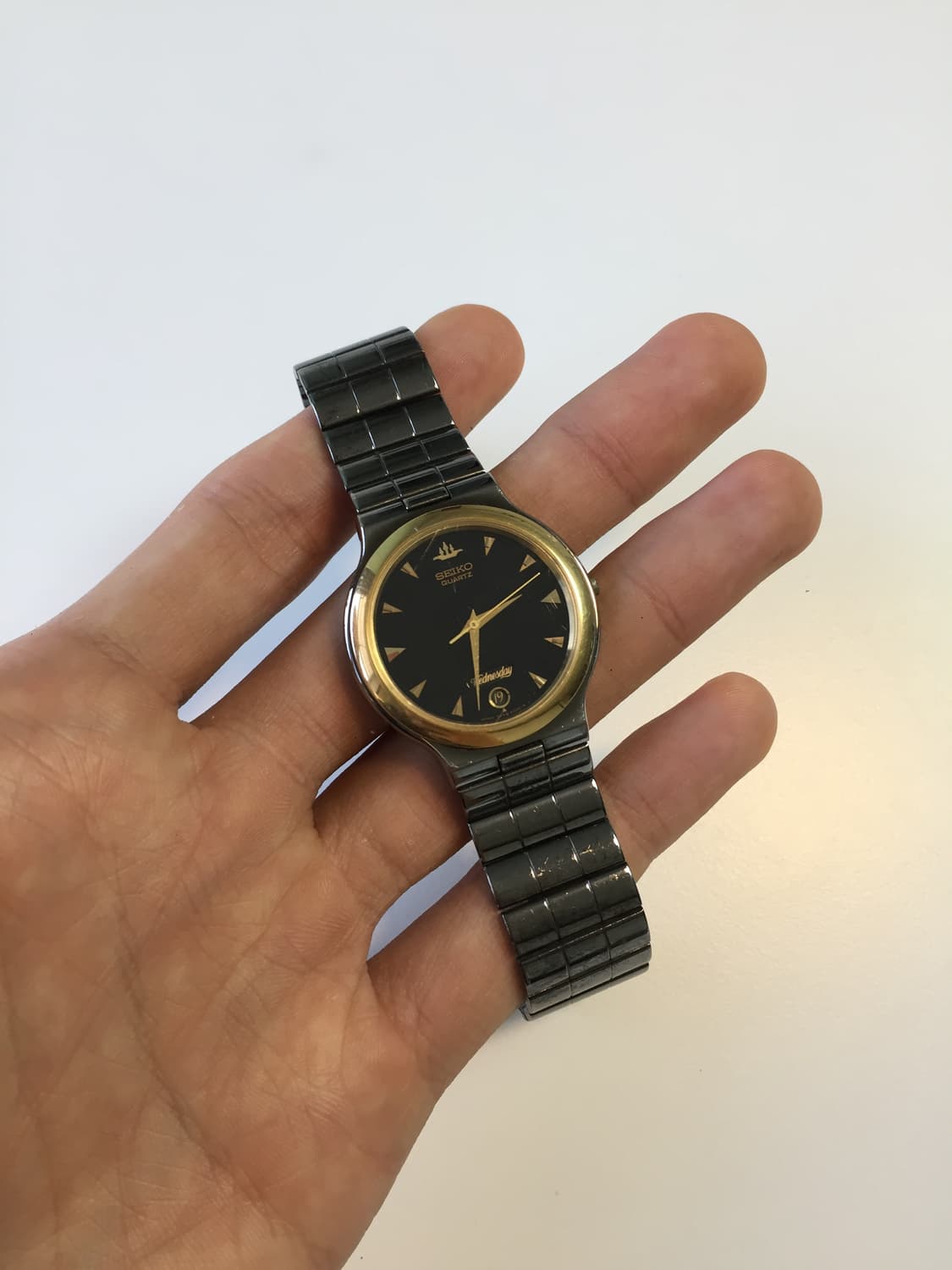 90s seiko black-gold combi quartz 상품이미지3