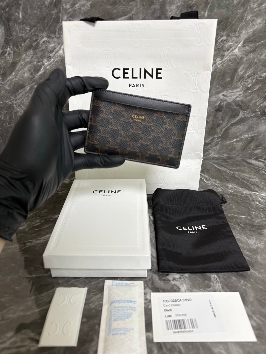 셀린느 트리옹프 카프스킨 캔버스 카드지갑 상품이미지1