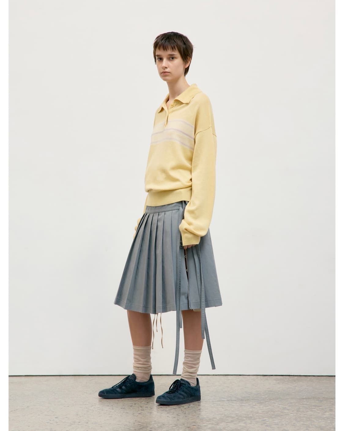 로우클래식  플리츠 스커트 카키 PLEATED ZIPPER SKIRT  상품이미지4