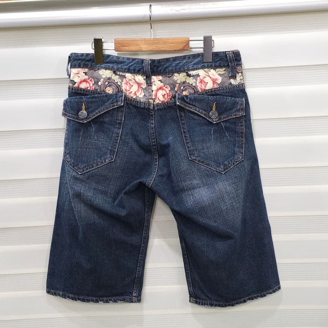 JAPAN 빈티지 오린엔탈 잉어 자수 데님 하프팬츠- 31정도 상품이미지6