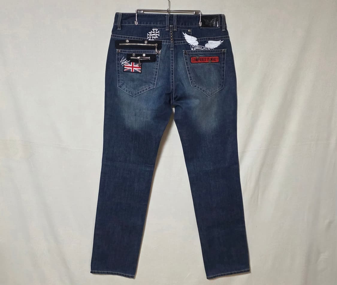 [A급34] 로빈스진 유니언잭&아이언크로스 커스텀 빈티지진 상품이미지4