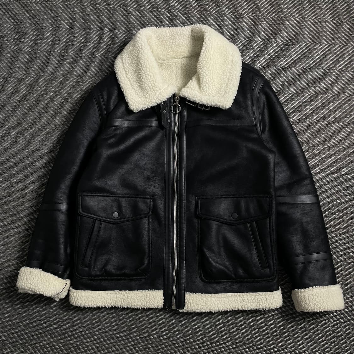 SIEG 지이크 미니멀 하이넥 시어링 무스탕 자켓 y 4729 상품이미지2