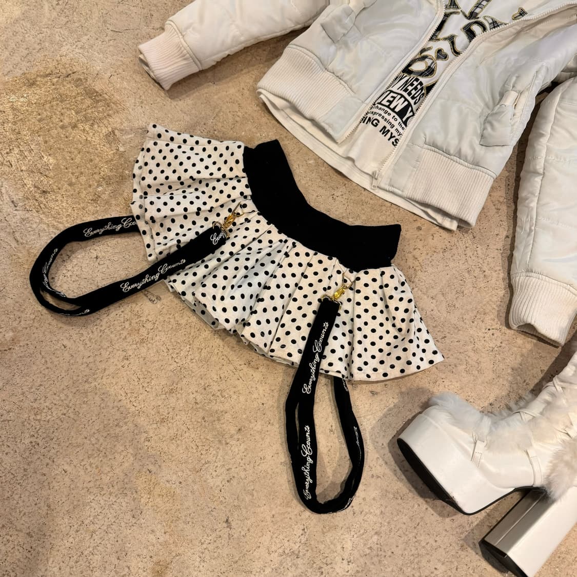 도트 플리츠 스커트 팬츠 상품이미지1