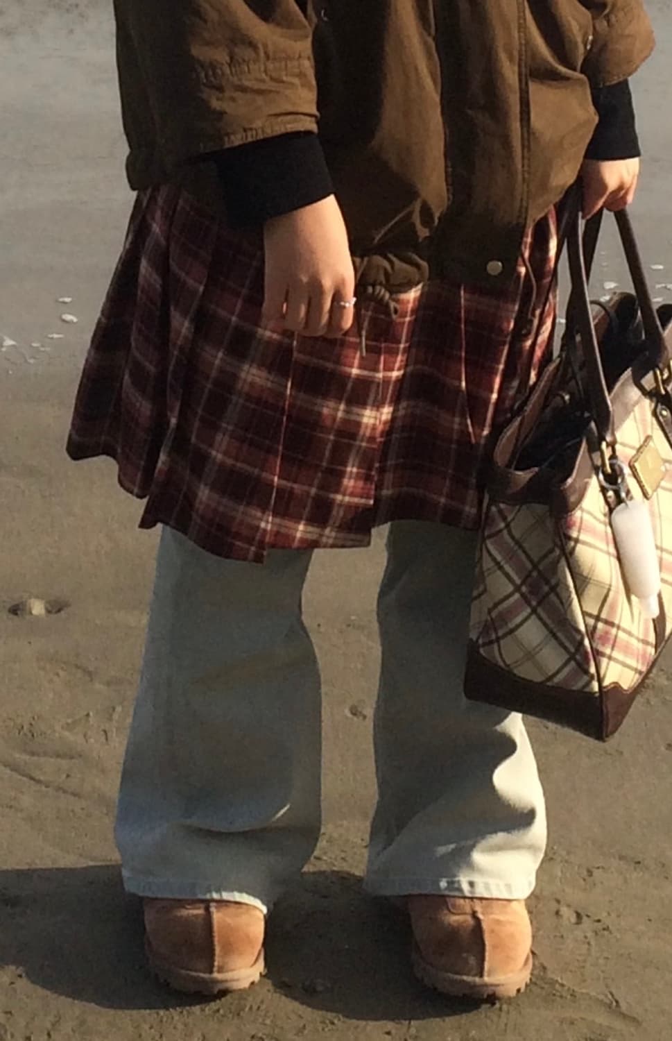 스컬프터 체크 스커트 M/Folded Waist Plaid Skirt 상품이미지6