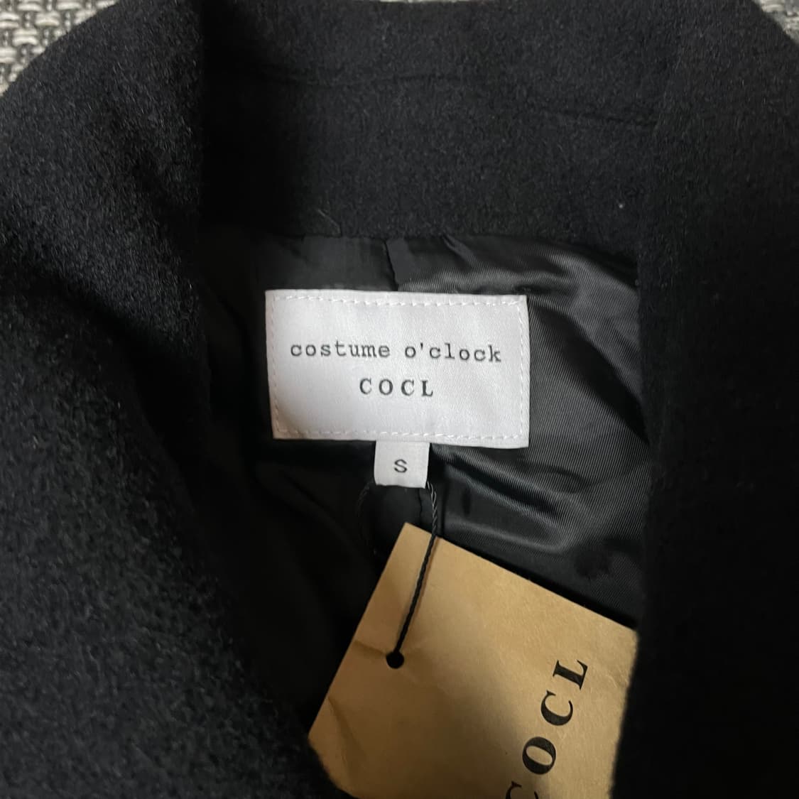 커스텀어클락 블랙 울 더블코트 S 상품이미지6