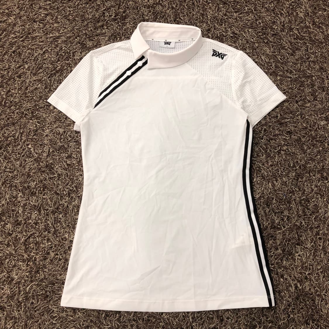 S PXG 여성 사선 버튼 티셔츠 상품이미지1