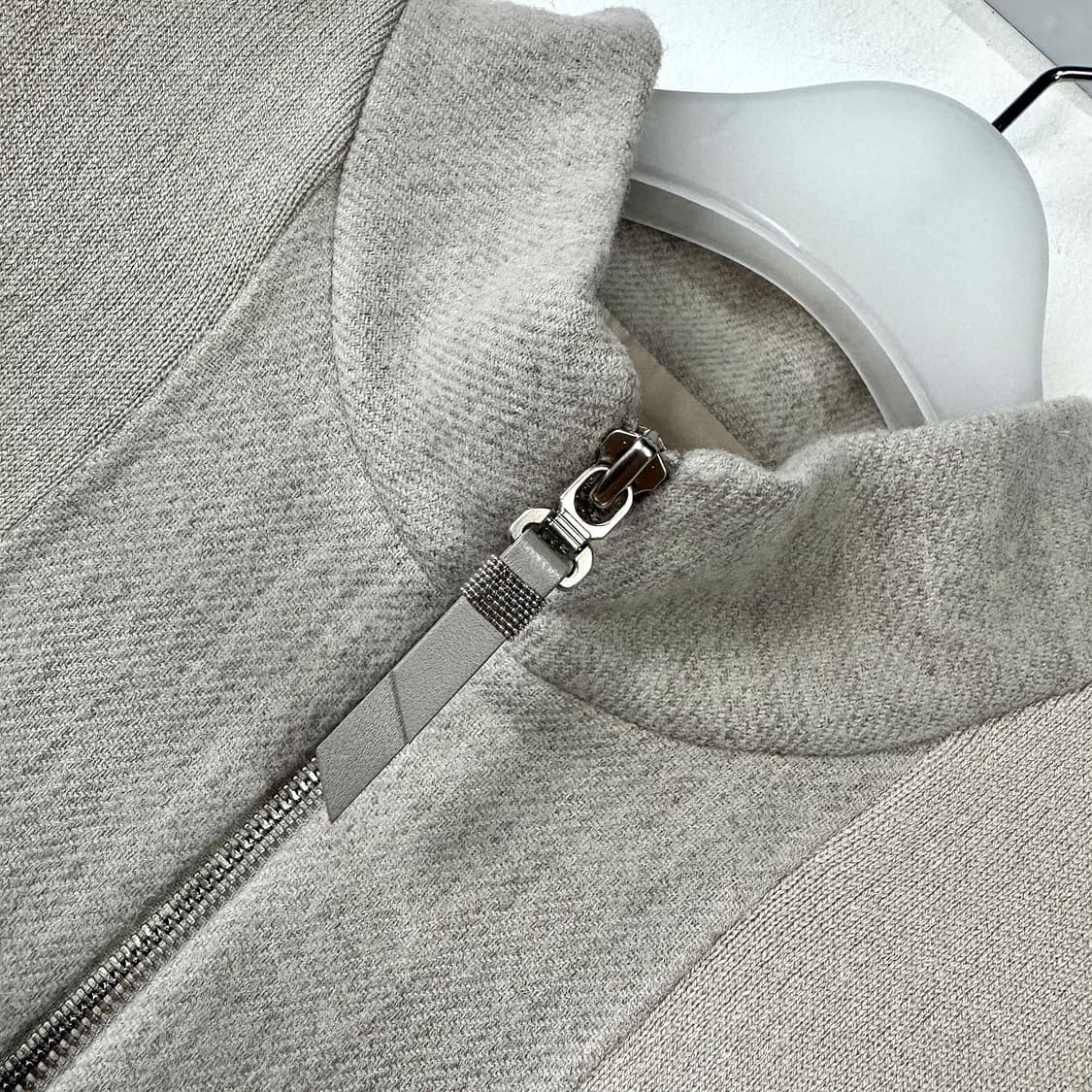 쁘렝땅 캐시미어 블록 집업 코트 상품이미지3