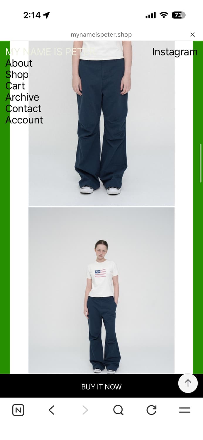 마이네임이즈피터 워크팬츠 네이비 상품이미지2