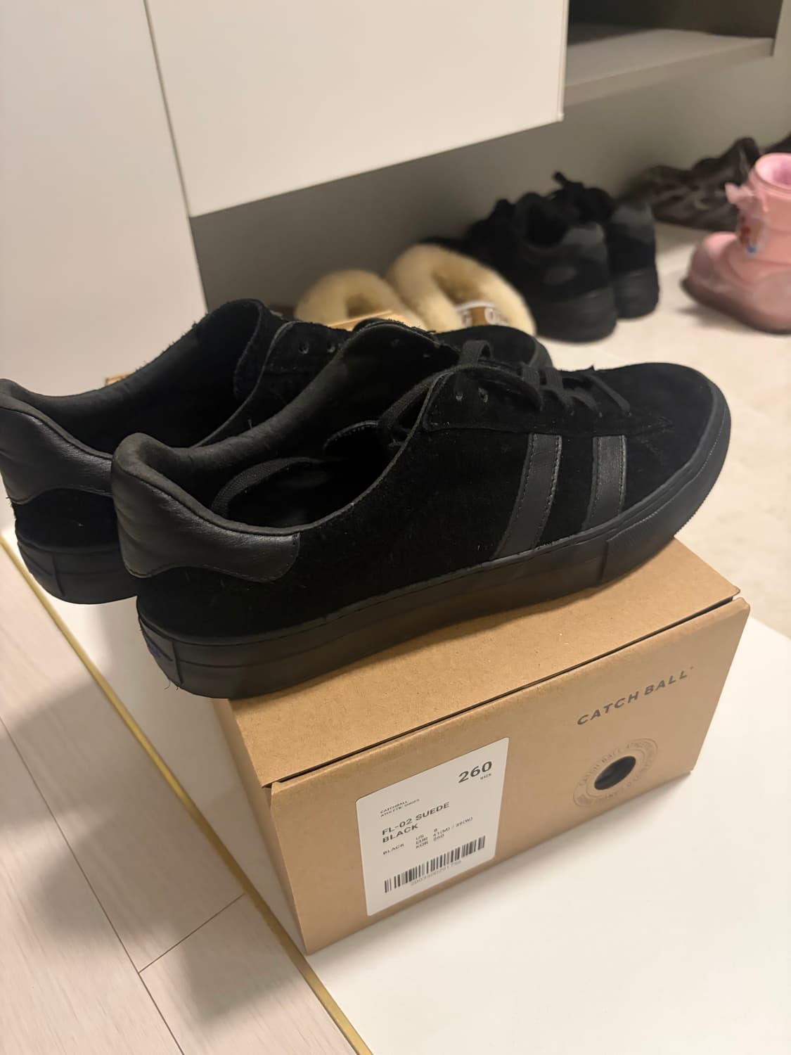 캐치볼 FL-02 스웨이드 블랙 스니커즈 260 상품이미지2