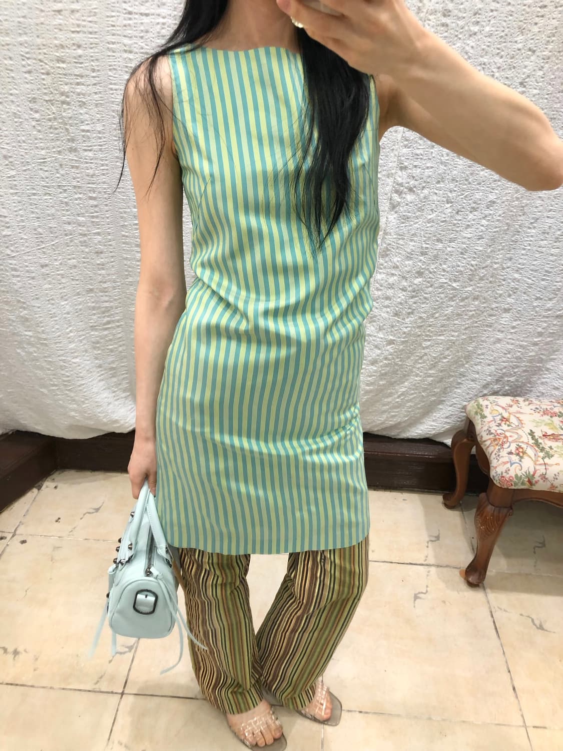 Mint green stripe ops 상품이미지1