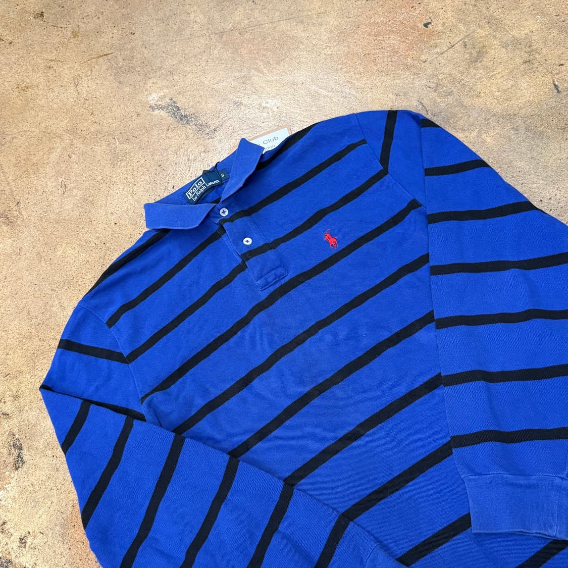 폴로 랄프로렌 블루 스트라이프 카라 긴팔티셔츠 상품이미지1