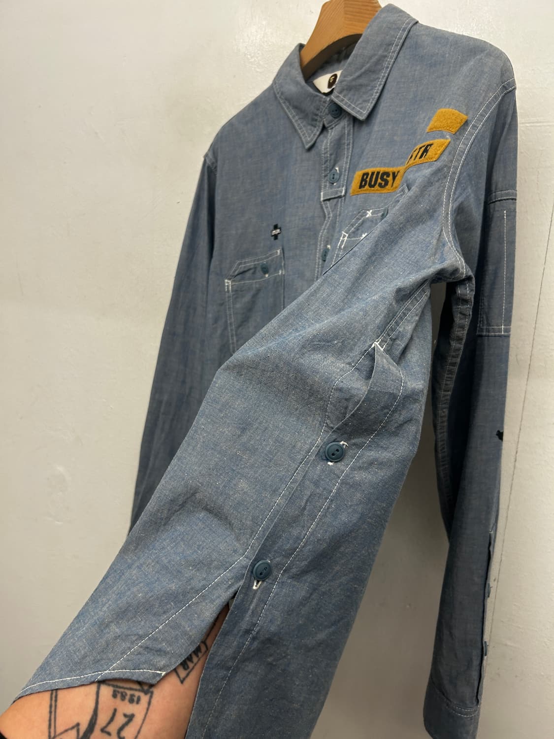 BAPE 베이프 샴브레이 셔츠 BUSY OPERTR 상품이미지5