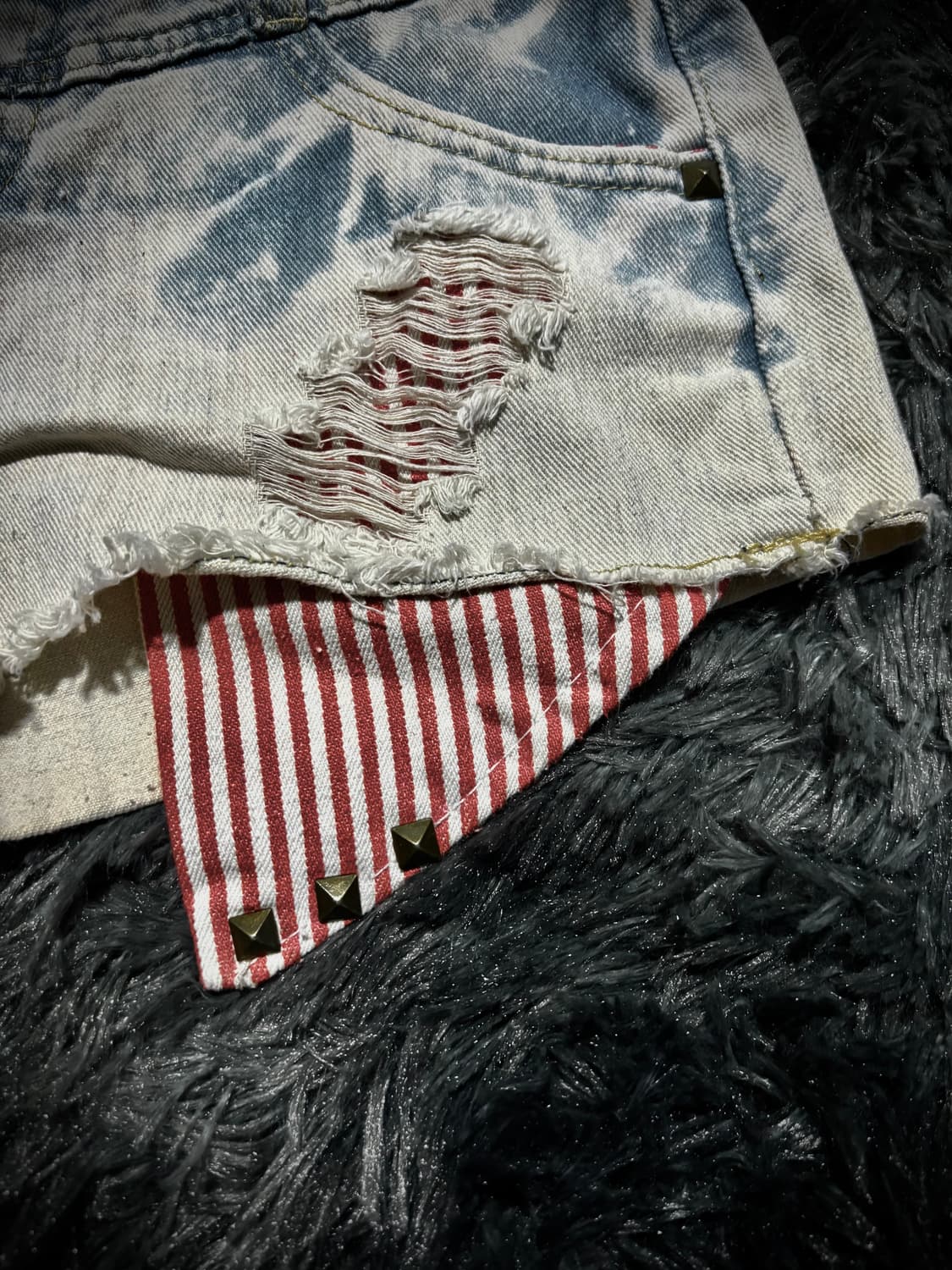 디스트로이드 아메리칸 플래그 패치 데님 숏팬츠 상품이미지4