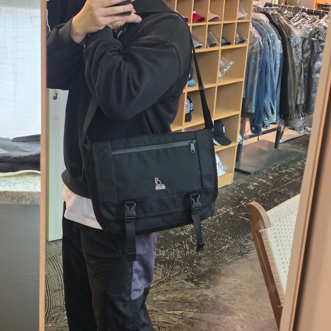 캉골 블랙 메신저백 크로스백 가방 상품이미지2