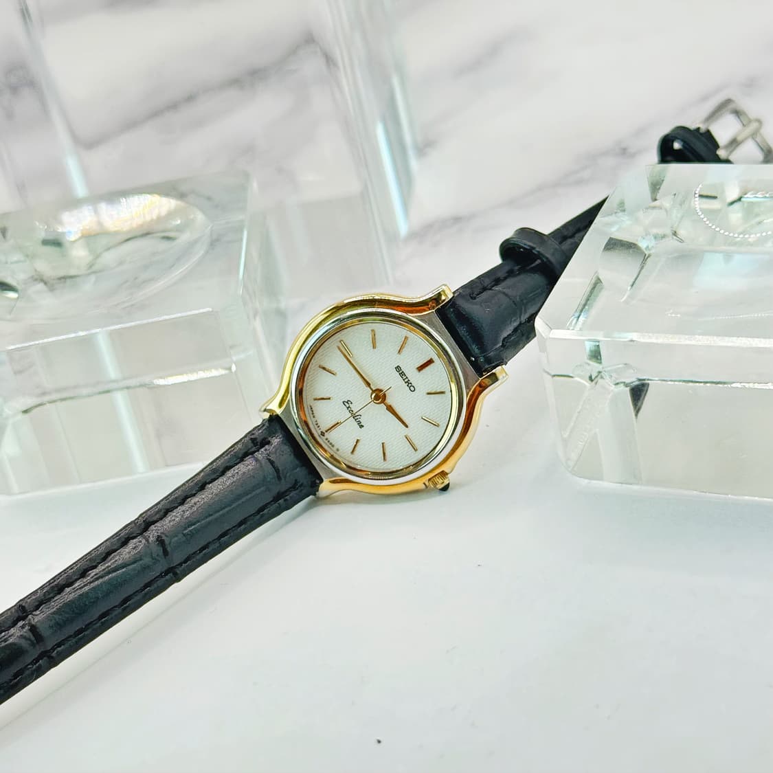 90s00s 빈티지 세이코 엑셀린 투톤 링 베젤 워치 상품이미지1