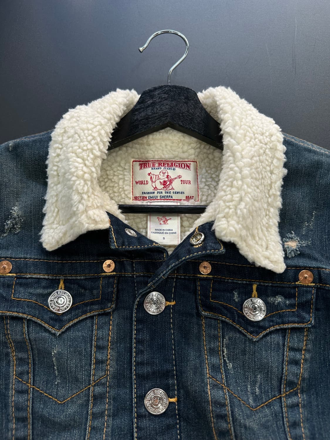 트루릴리젼 에밀리 쉐르파 양털 퍼 데님자켓 상품이미지8