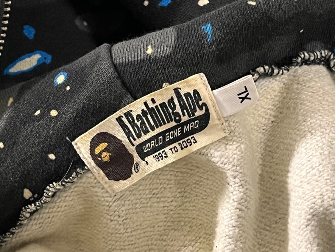 베이프 스페이스 카모 흑계 샤크 후드집업 상품이미지3