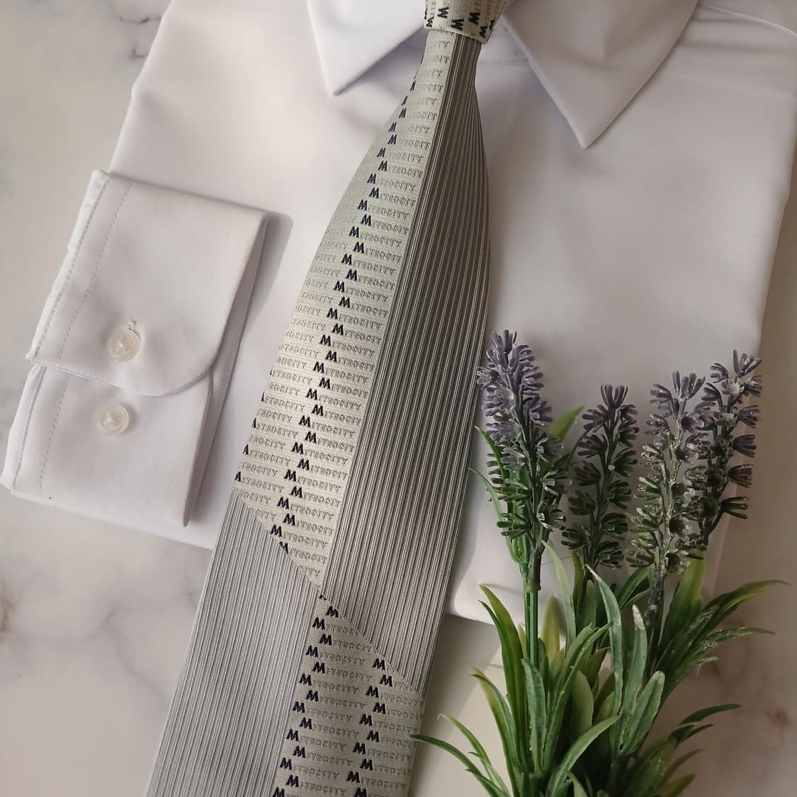 메트로시티 실크 그레이 스트라이프 넥타이 9.8cm A+등급 A18904 상품이미지5