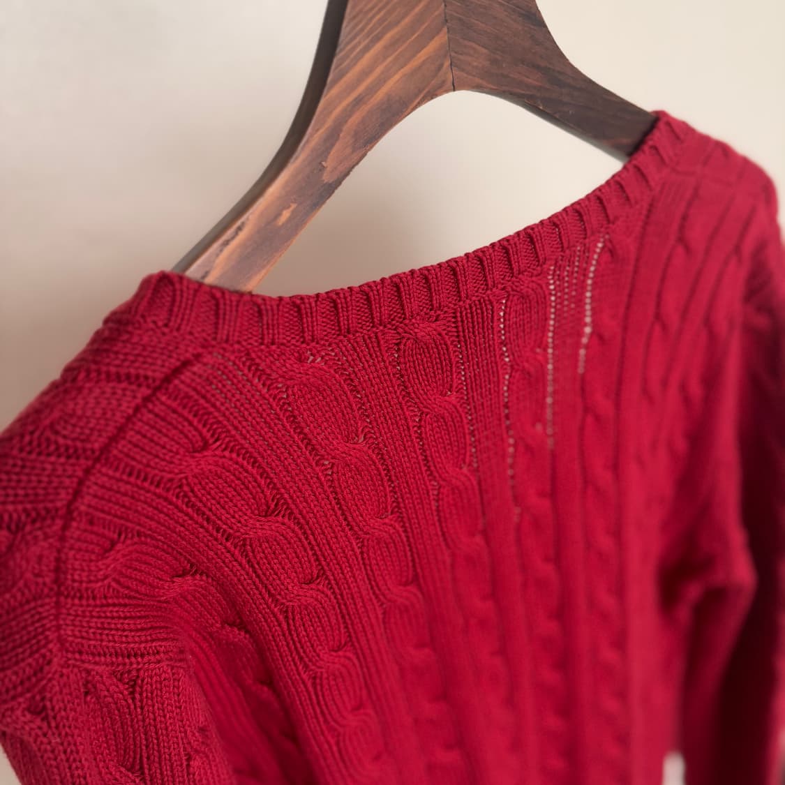 폴로 랄프로렌 여성 M 66 케이블 니트 레드 정품 수입 상품이미지5
