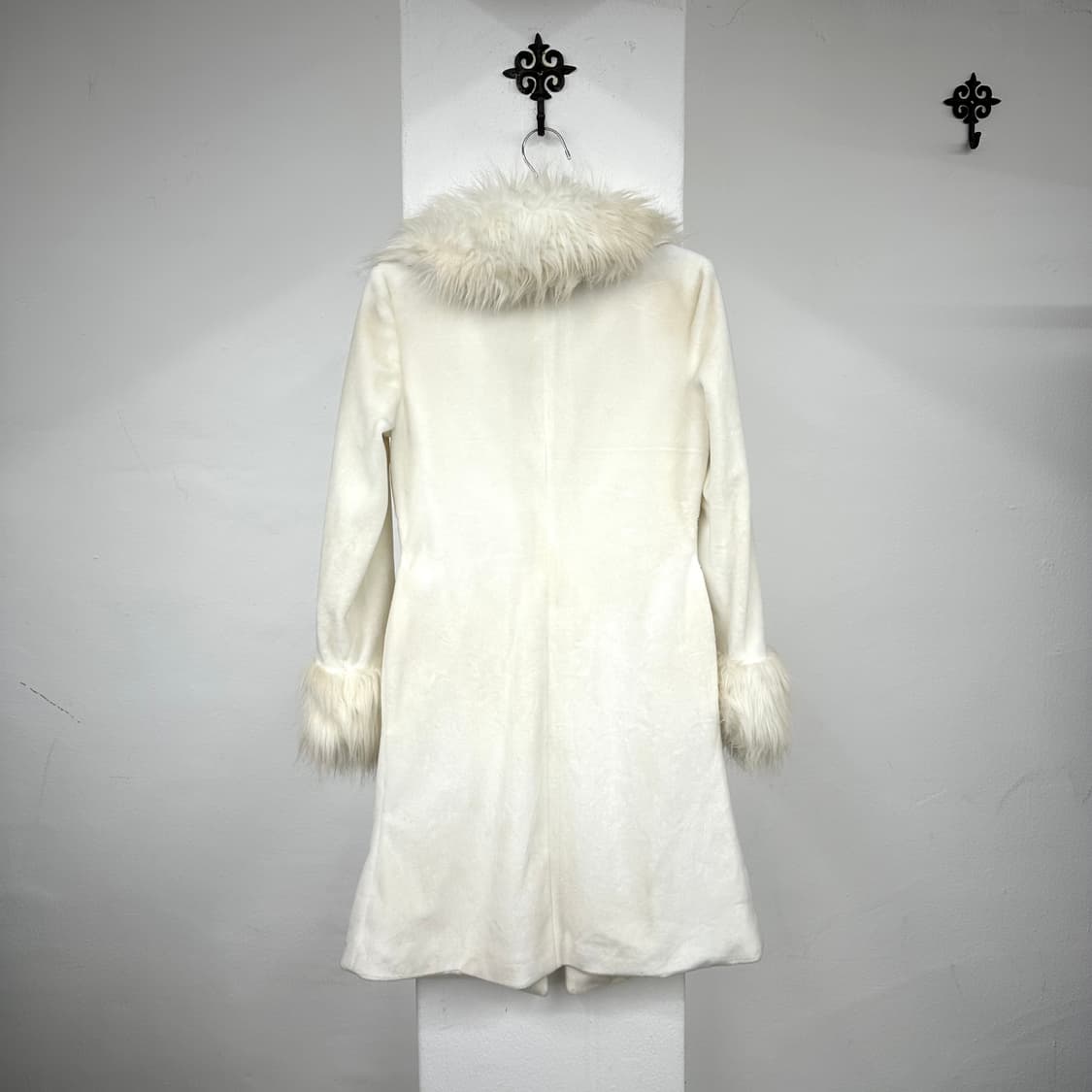 Gyaru white fur coat jacket 상품이미지3