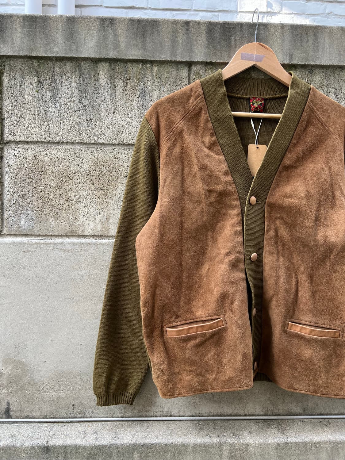 OLD EURO BURNY SUEDE LEATHER 빈티지가디건 상품이미지5