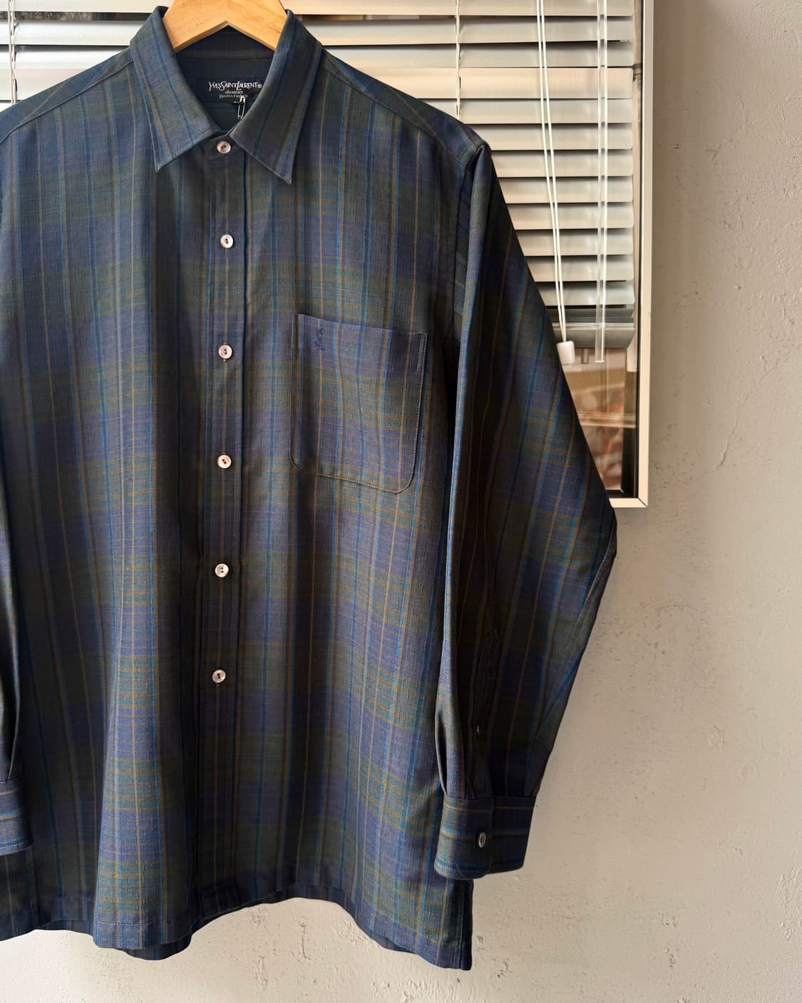 YSL 90s linen check shirt 상품이미지3