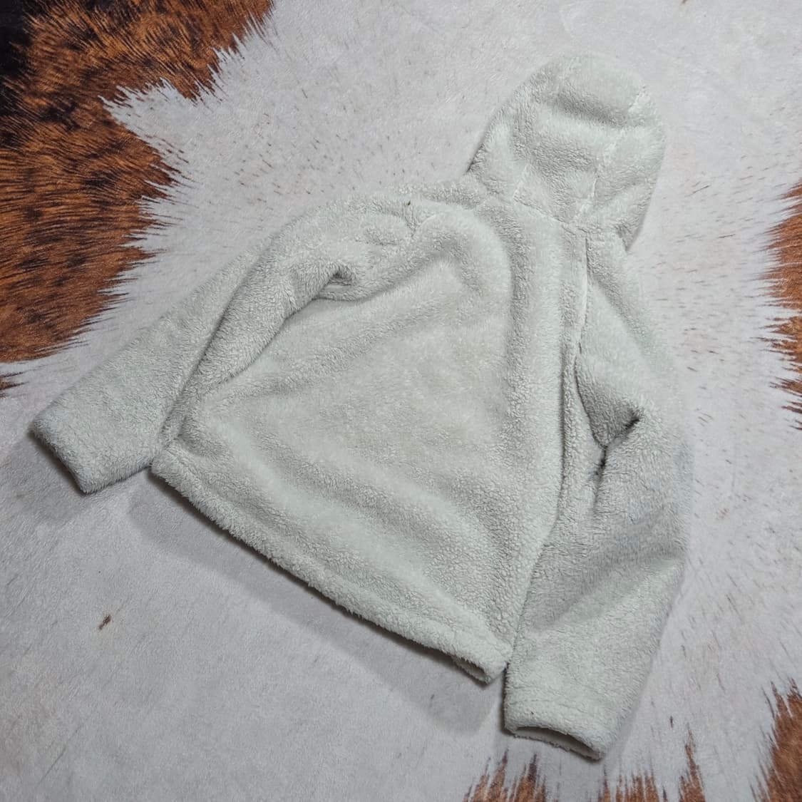 유니클로 화이트 후리스 후드집업 상품이미지5